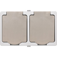 Двойная розетка горизонтальная открытой установки 2П+3 IP54 16А TDM ELECTRIC Вуокса SQ1803-0008