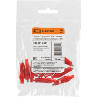 Зажим крокодил TDM ELECTRIC ЗКИ 3А 40мм в изоляции красный 10шт SQ0541-0001