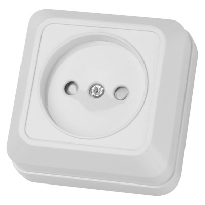 Розетка TDM ELECTRIC 2П открытой установки с защитными шторками IP20 10А, белый серия "Ладога" SQ1801-0059