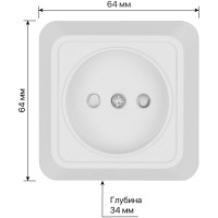 Розетка TDM ELECTRIC 2П открытой установки с защитными шторками IP20 10А, белый серия "Ладога" SQ1801-0059