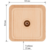 Розетка TDM ELECTRIC TВ простая (0-2400 Гц, "мама") открытой установки, IP20 сосна, серия "Ладога" SQ1801-0058