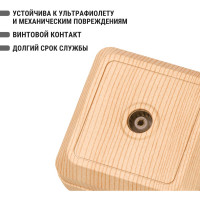 Розетка TDM ELECTRIC TВ простая (0-2400 Гц, "мама") открытой установки, IP20 сосна, серия "Ладога" SQ1801-0058