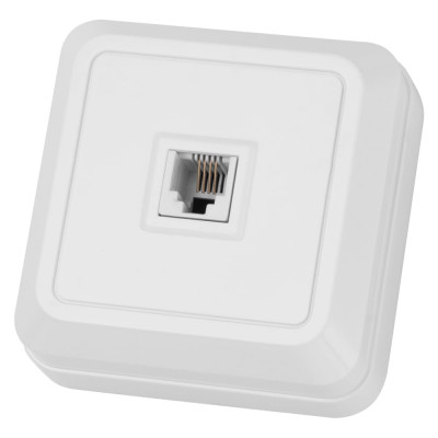 Розетка TDM ELECTRIC TФ (RJ-11) открытой установки IP20, белая серия "Ладога" SQ1801-0021