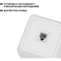 Розетка TDM ELECTRIC TФ (RJ-11) открытой установки IP20, белая серия "Ладога" SQ1801-0021