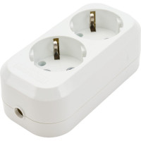 Розеточная колодка TDM ELECTRIC 2 гнезда 16А белая SQ1806-0015