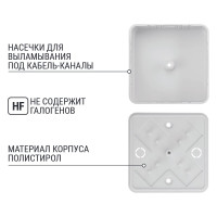 Коробка распределительная TDM ELECTRIC 75х75х28 ОП белая IP40 упаковка 10 штук SQ1401-0205