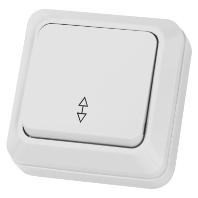 Проходной переключатель TDM ELECTRIC Ладога белый ОП одноклавишный SQ1801-0005