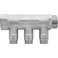 Коллектор с отсекающими кранами MPF 3 выхода х1" х1/2" наружная резьба ИС.071076