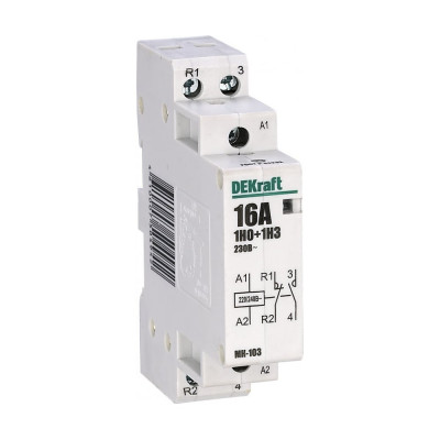 Модульный контактор DEKraft МК-103 1НО+1НЗ, 16 А, 230 В 18051DEK