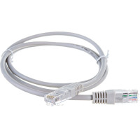 Коммутационный шнур U/UTP 4 пары, Кат.5е Класс D, 100МГц, 2хRJ45/8P8C, T568B, литой, многожильный, PVC нг B, серый, 1м, 10шт NETLAN EC-PC4UD55B-010-GY-10