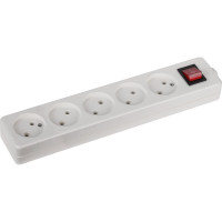 Колодка без зазeмления, с выключателем, 5 гнезд ЭРА K-5s Б0003481