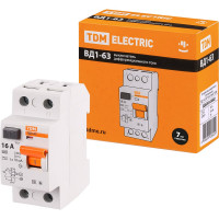 Устройство защитного отключения TDM ELECTRIC ВД1-63 2Р 16А 10мА SQ0203-0002