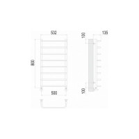 Полотенцесушитель водяной Стандарт П8 500x800 Terminus 4670078530370