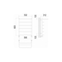Полотенцесушитель водяной Полка П6 500x600 Terminus 4670078530288