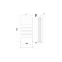 Полотенцесушитель водяной Аврора П8 500x800 Terminus 4670078529947