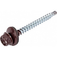 Кровельный саморез КРЕП-КОМП 4,8x51, RAL8017, тёмно-коричневый, 100 шт. ск518017кф