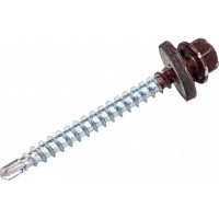 Кровельный саморез КРЕП-КОМП 4,8x51, RAL8017, тёмно-коричневый, 100 шт. ск518017кф