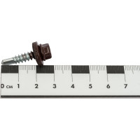 Кровельный саморез КРЕП-КОМП 5,5x25, RAL8017, тёмно-коричневый, 250 шт. ск55258017кф