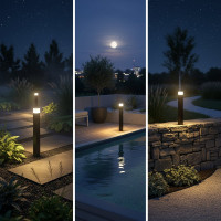 Садово-парковый светильник FERON 230V E27, DH0208, черный (столб) 11684