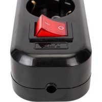 3-местная колодка LUX черная (розетка удлинителя) У3-ЕВК с заземлением и выключателем, 250В 16А 4606400420859