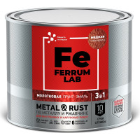 Грунт-эмаль FERRUM LAB по ржавчине 3 в 1 молотковая медная, банка 2 л 213542