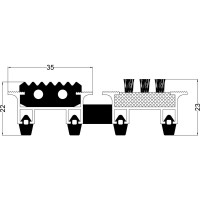 Грязезащитная придверная решетка ООО ПК ЦентрВход Эксперт резина-щетка, размер 390х590 мм 731EX05 731EX005