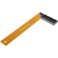 Угольник СПЕЦ 300мм, алюминиевый упор, стальная линейка 3378