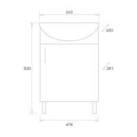 Тумба с раковиной Onika ЭКО-52 дуб сонома 105207