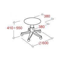 Лабораторный стул-кресло для оператора ООО Комус UF2 Талли, кожзам черный, пластик 497370
