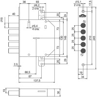 Врезной замок Эльбор Гранит 1.06.01