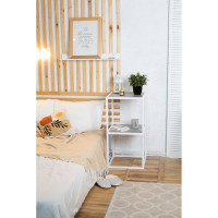 Стеллаж НАЙДИ 2, 400x400x782 мм, белый муар, ЛДСП метрополитан грей LS2-5302