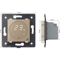 Сенсорный терморегулятор пола LIVOLO с внешним датчиком, золотой (механизм) VL-FCQ1-2APS72