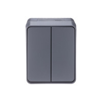 2-клавишный выключатель Systeme Electric AtlasDesign PROFI IP54 открытой установки 10 АХ, антрацит ATN544051