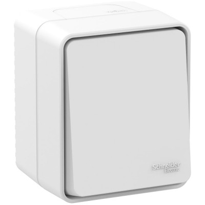1-клавишный выключатель Systeme Electric AtlasDesign PROFI IP54 открытой установки 10 АХ, белый ATN540161