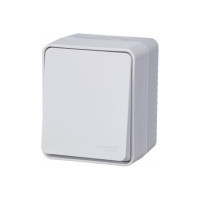 1-клавишный выключатель Systeme Electric AtlasDesign PROFI IP54 открытой установки 10 АХ, белый ATN540161