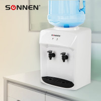 Кулер-водораздатчик SONNEN TS-01WT без нагрева и охлаждения, настольный, 2 крана, белый 455411