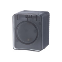 Розетка с заземлением со шторками AtlasDesign Profi IP54, 16 АХ, 250 В, открытой установки, Антрацит Systeme Electric ATN544045