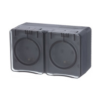 Двойная розетка Systeme Electric AtlasDesign PROFI IP54 открытой установки с заземлением со шторками 16А 250B ATN544026