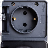Двойная розетка Systeme Electric AtlasDesign PROFI IP54 открытой установки с заземлением со шторками 16А 250B ATN544026