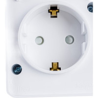 Розетка с заземлением со шторками AtlasDesign Profi IP54, 16 АХ, 250 В, открытой установки, Белый Systeme Electric ATN540145