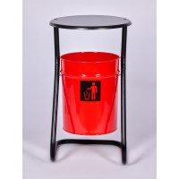Уличная урна ПРОФМЕТСТИЛЬ металл, красная, с крышкой 502