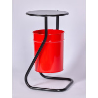 Уличная урна ПРОФМЕТСТИЛЬ металл, красная, с крышкой 502