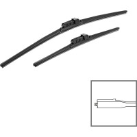 Комплект щеток стеклоочистителя HYBRID, 2 шт (60 см + 48 см), с адаптером PINCH TAB (2 шт) Heyner 020200