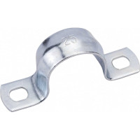 Оцинкованная скоба с двумя отверстиями Экопласт для трубы D25 мм, 5 шт. 43625-5