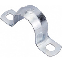 Оцинкованная скоба с двумя отверстиями Экопласт для трубы D25 мм, 5 шт. 43625-5