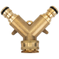 Разветвитель на кран SanTrade 2-х канальный 1/2-3/4, латунный ST (SM-HQC0704) 0136