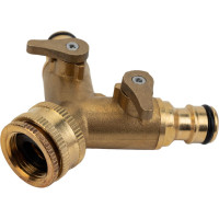 Разветвитель на кран SanTrade 2-х канальный 1/2-3/4, латунный ST (SM-HQC0704) 0136