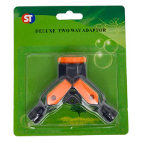 Разветвитель на кран SanTrade 2-х канальный 1/2-3/4, пластик (5002 / SM-M5002) 4278