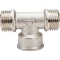 Тройник STI латунный Ду15 (1/2") Н-В-Н никелированный D270-05067