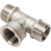 Тройник STI латунный Ду15 (1/2") Н-В-Н никелированный D270-05067